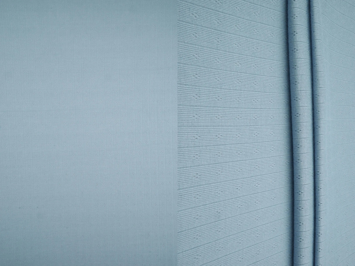 1 Yard Cotton Style Pointelle Rib Knit Fabric 170 GSM Poly Rayon Blend 68/70" Width