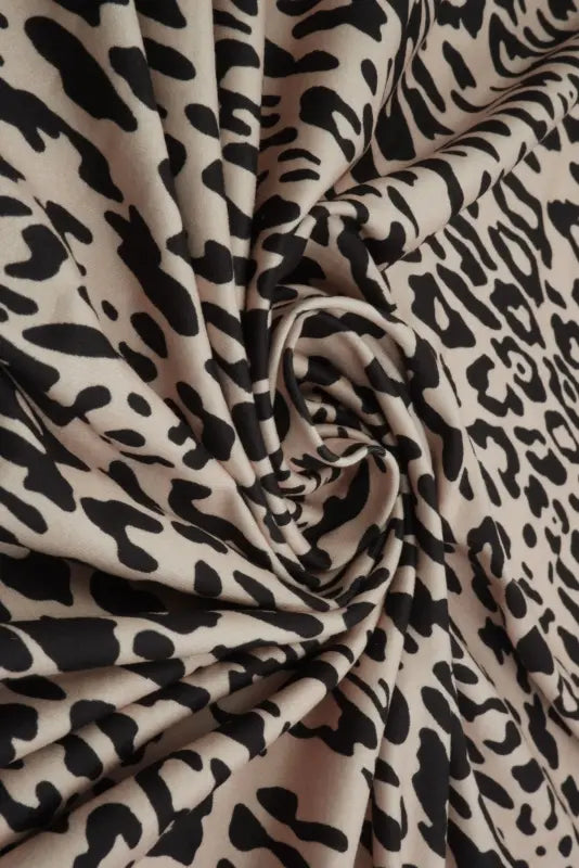 1 Yard Leopard Animal Print DTY Brushed Fabric Soft Stretch Polyester Spandex 58 Inch Wide