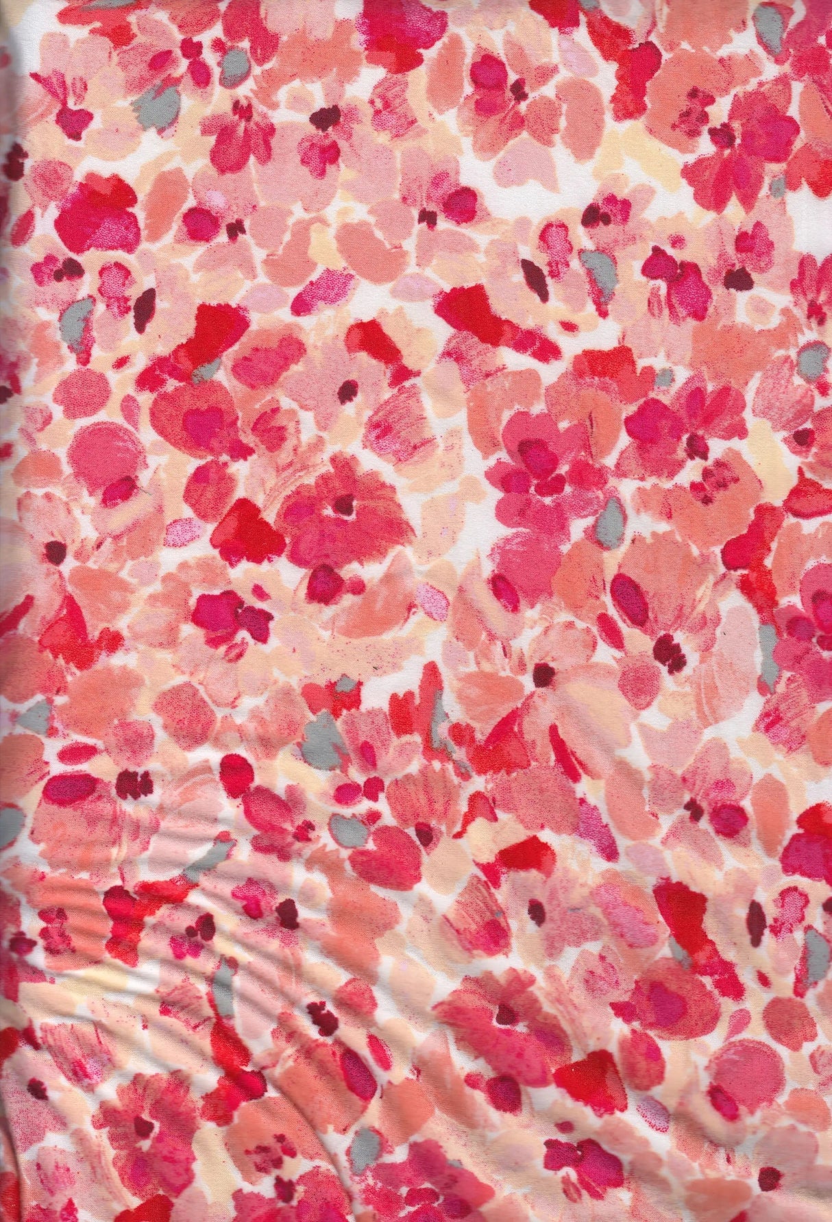 1 Yard DTY Brushed Floral Print Knit Fabric, 58/60'' Wide Polyester Spandex Blend