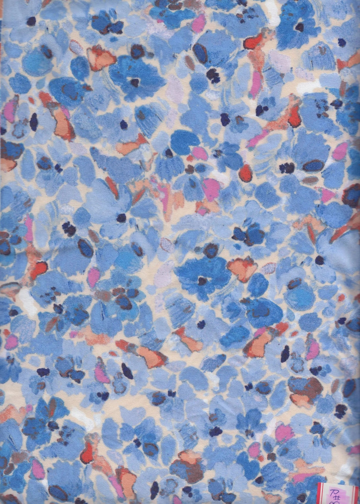 1 Yard DTY Brushed Floral Print Knit Fabric, 58/60'' Wide Polyester Spandex Blend