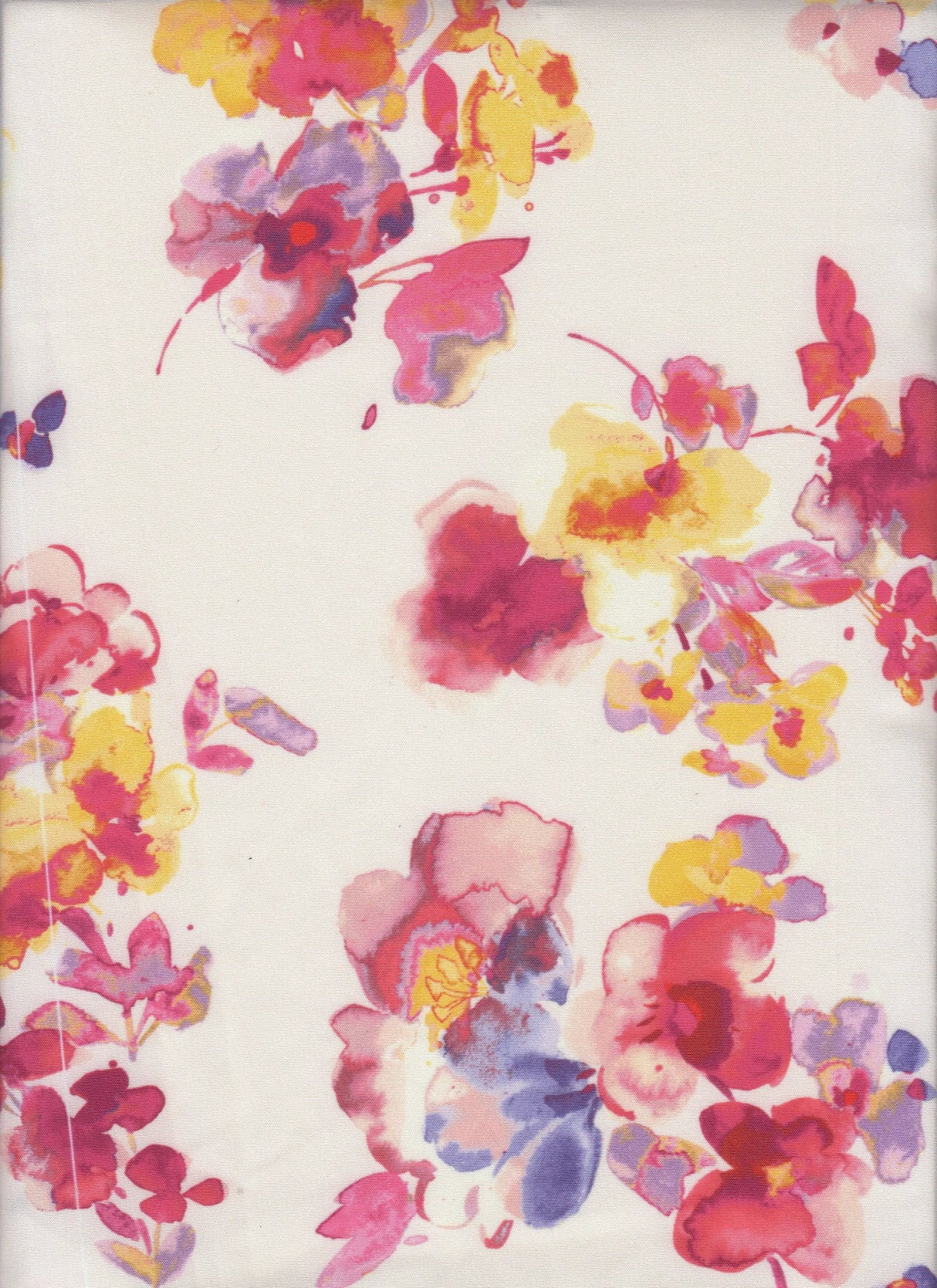 1 Yard Digital Floral Peach Skin Print Fabric, 58/59'' Wide Polyester Spandex Blend