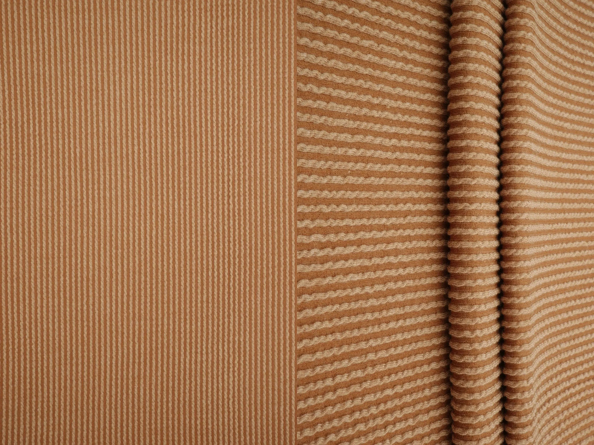 52" Knit Jacquard Rib Fabric 80% Polyester 15% Rayon 5% Spandex 230 GSM by Yard