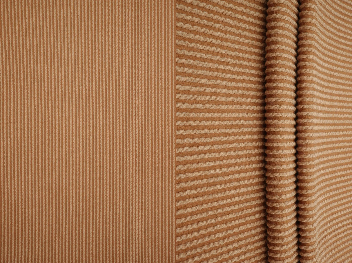 52" Knit Jacquard Rib Fabric 80% Polyester 15% Rayon 5% Spandex 230 GSM by Yard