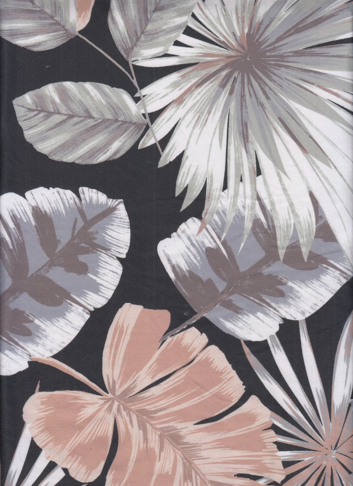 1 Yard DTY Brushed Leaf/Tropical Digital Print Knit Fabric, 58/60'' Wide Polyester Spandex Blend
