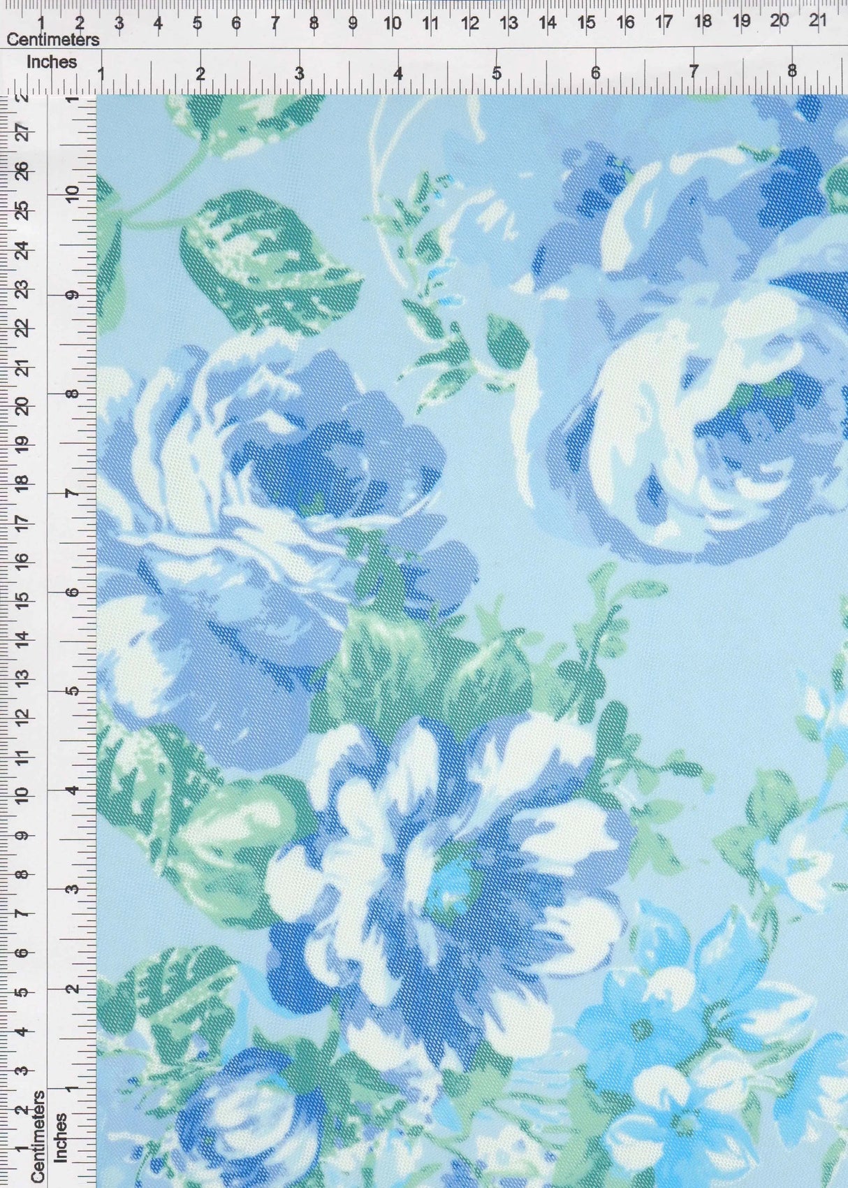 1 Yard Digital Floral Mesh Knit Fabric, 54'' Wide Polyester Spandex Blend
