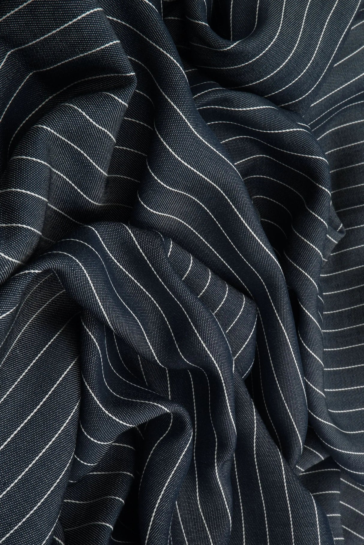 1 Yard Striped Rayon Twill Chambray Fabric, 57/58'' Wide 100% Rayon