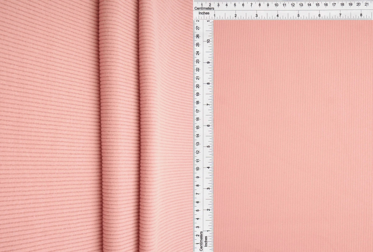 1 Yard Cool Cotton Fleece Rib Solid Fabric 260 GSM Polyester Spandex 54/56" Width