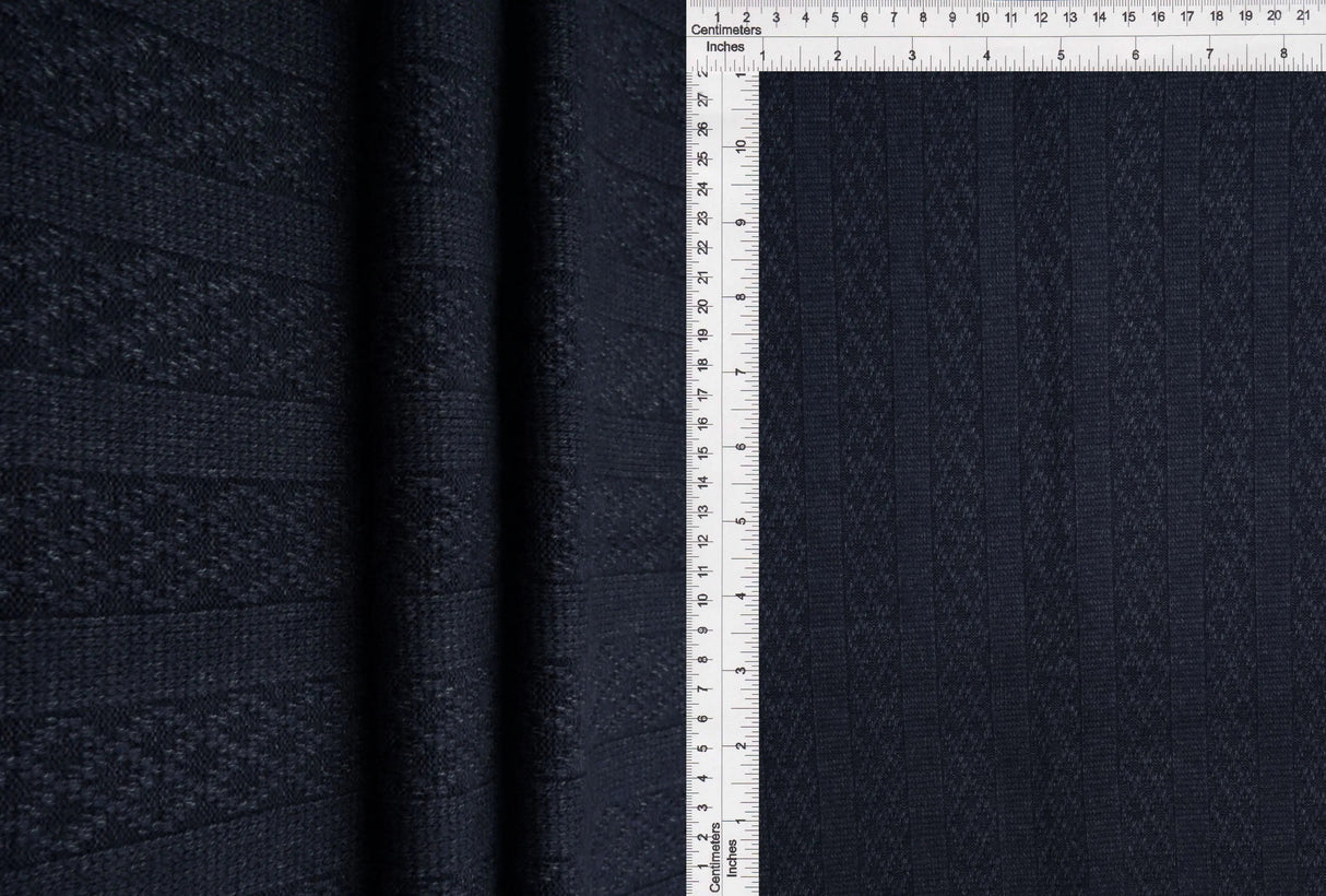 1 Yard Sweater Pointelle Jacquard Fabric 280 GSM Rayon Nylon Blend Knit 58/59" Width