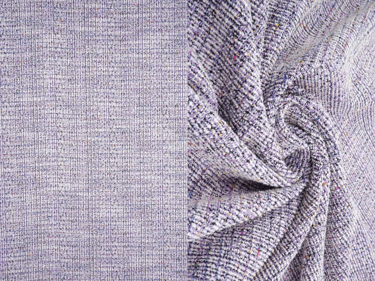 1 Yard Polyester Cotton Rayon Spandex 320 GSM Knit Boucle Multi Lurex Fabric 62" Width