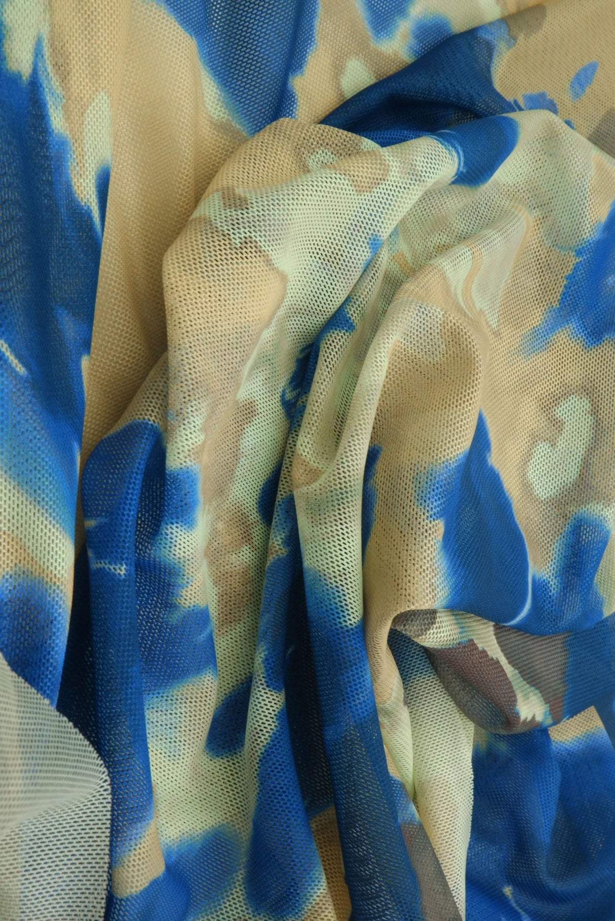 Digital Abstract Mesh Fabric Lightweight Stretch Sheer, 54” Wide for Fashion & Crafts