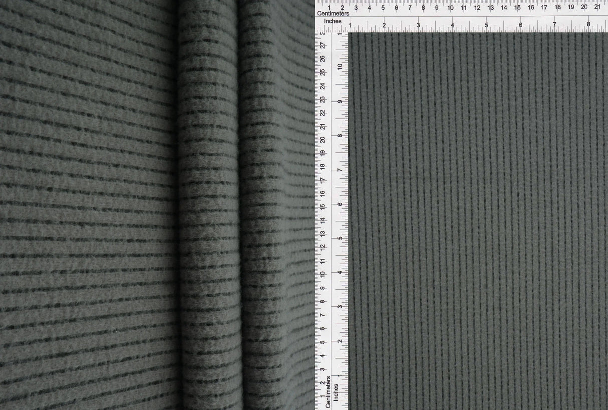 1 Yard Brushed Rib Knit Fabric with Black Backing, 58/60'' Wide Polyester Spandex Blend
