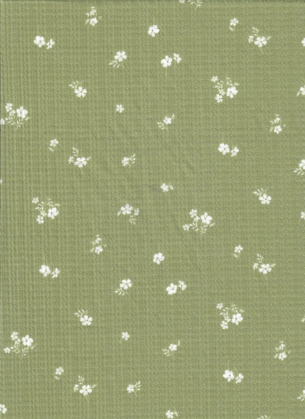 1 Yard Polyester Rayon Spandex Pointelle Ditsy Rib Print Fabric 58/60" Width