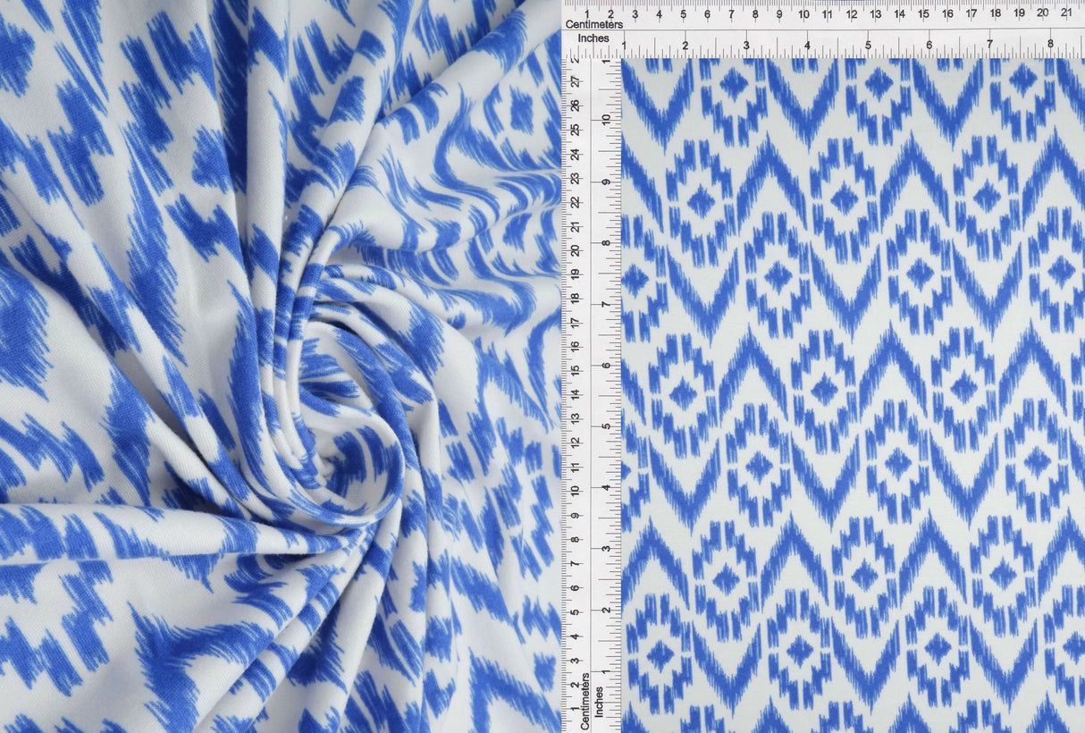 Tribal Boho Print Fabric DTY Brushed Knit 58/60" Wide Soft Stretch Material