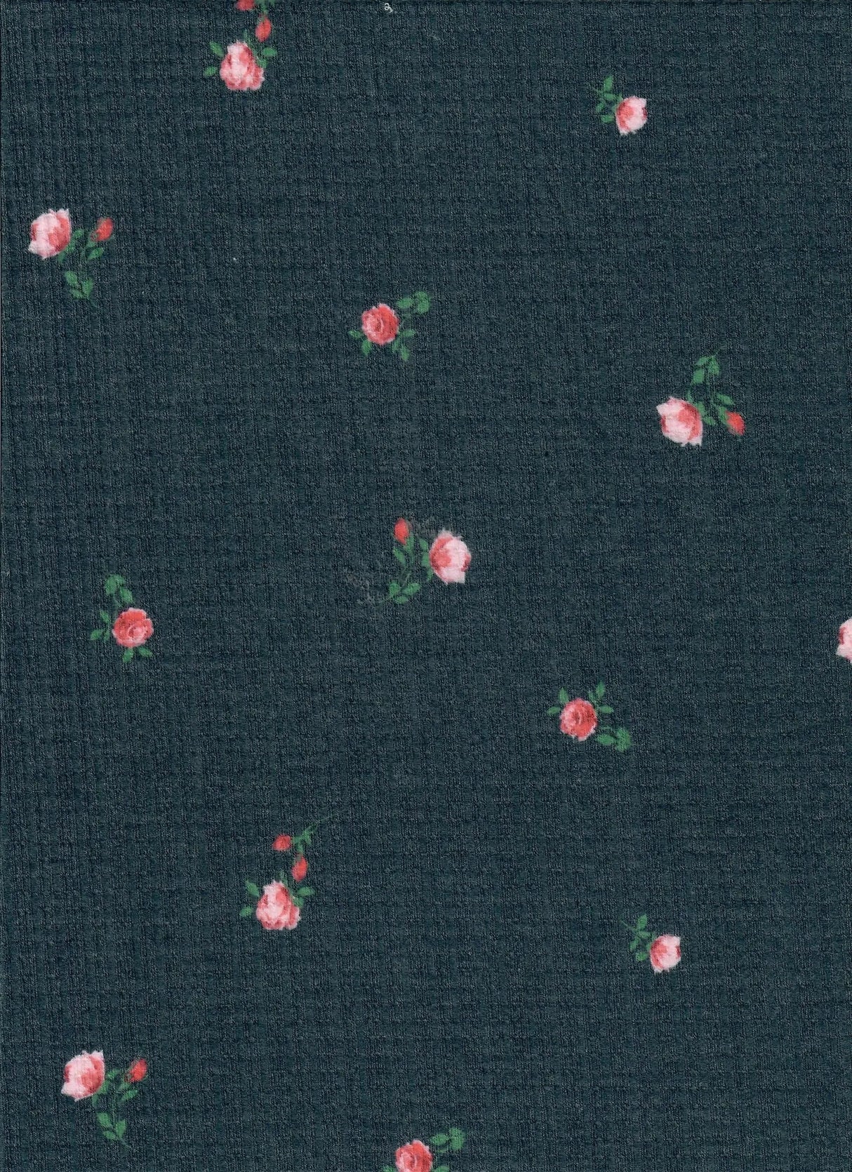 1 Yard Pointelle Ditsy Rib Knit Fabric, 58/60'' Wide Polyester Rayon Spandex Blend