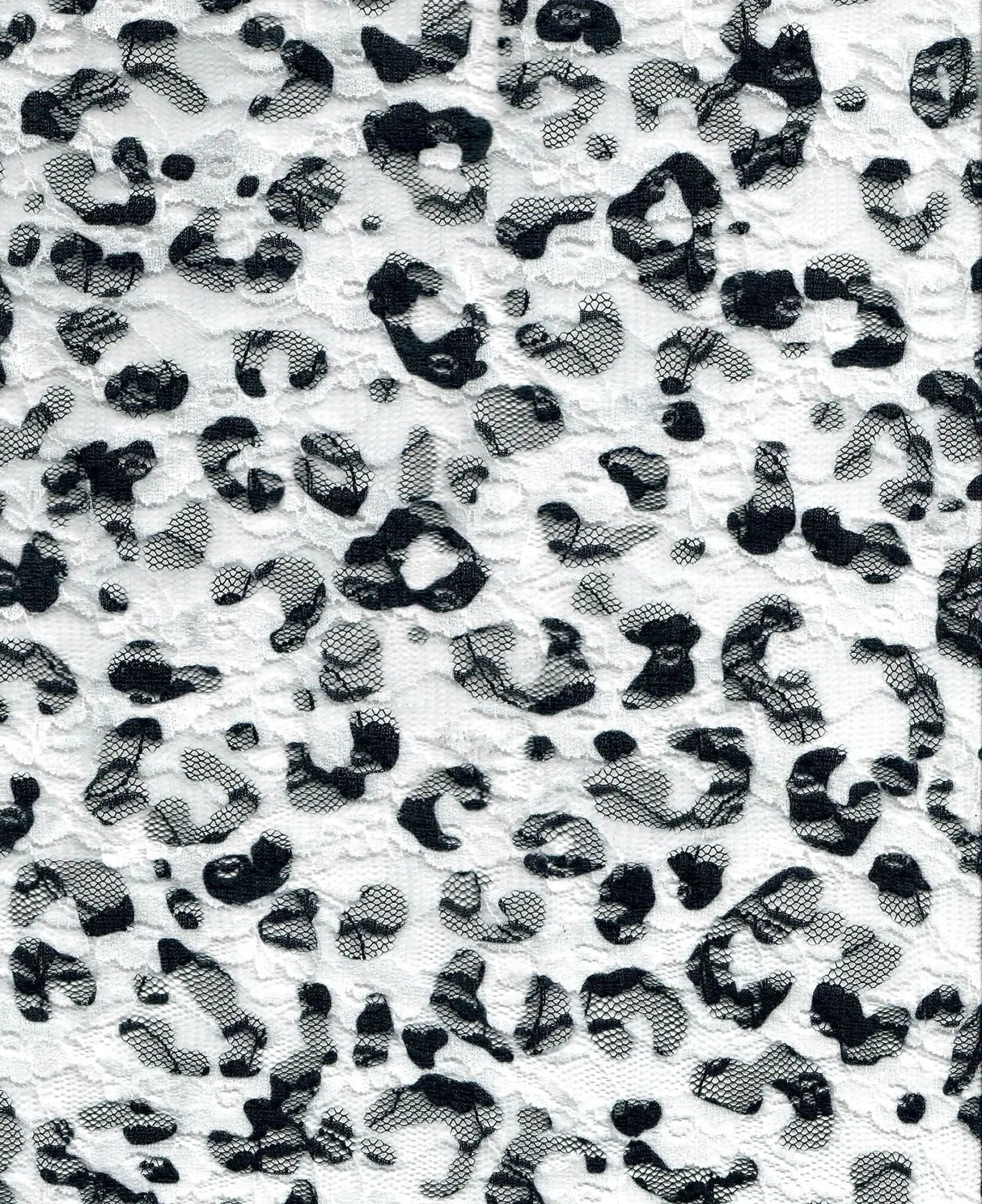 Leopard Lace Print Fabric 92% Polyester 8% Spandex Stretch Lightweight 56/58 Inches Wide