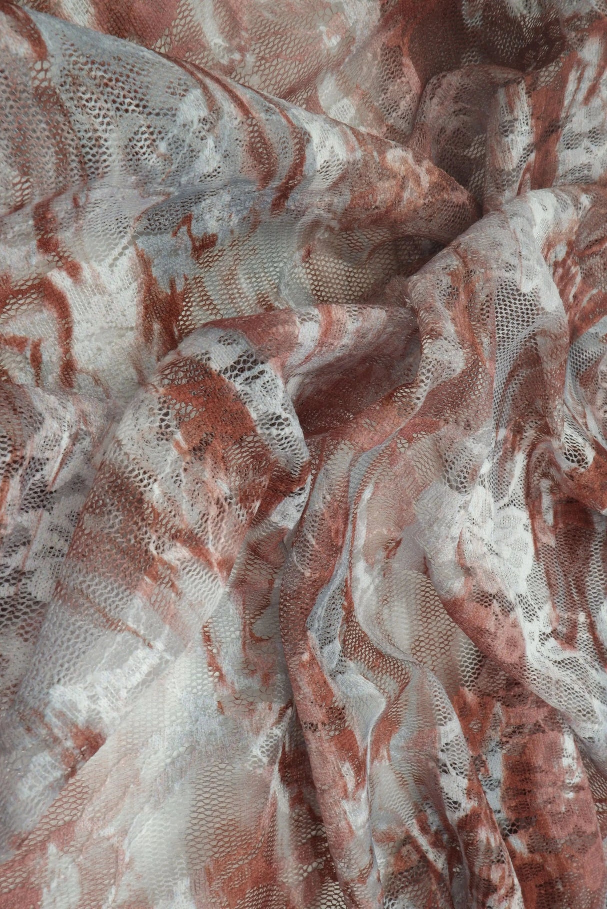 Abstract Lace Digital Print Fabric 92% Polyester 8% Spandex Soft Stretch 56/58 Inches Wide