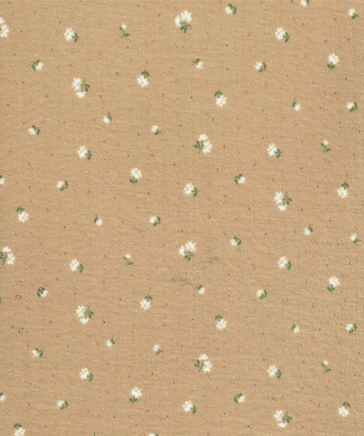 1 Yard Cotton-Style Ditsy Pointelle Print Knit Fabric, 61/63'' Wide Polyester Spandex Blend