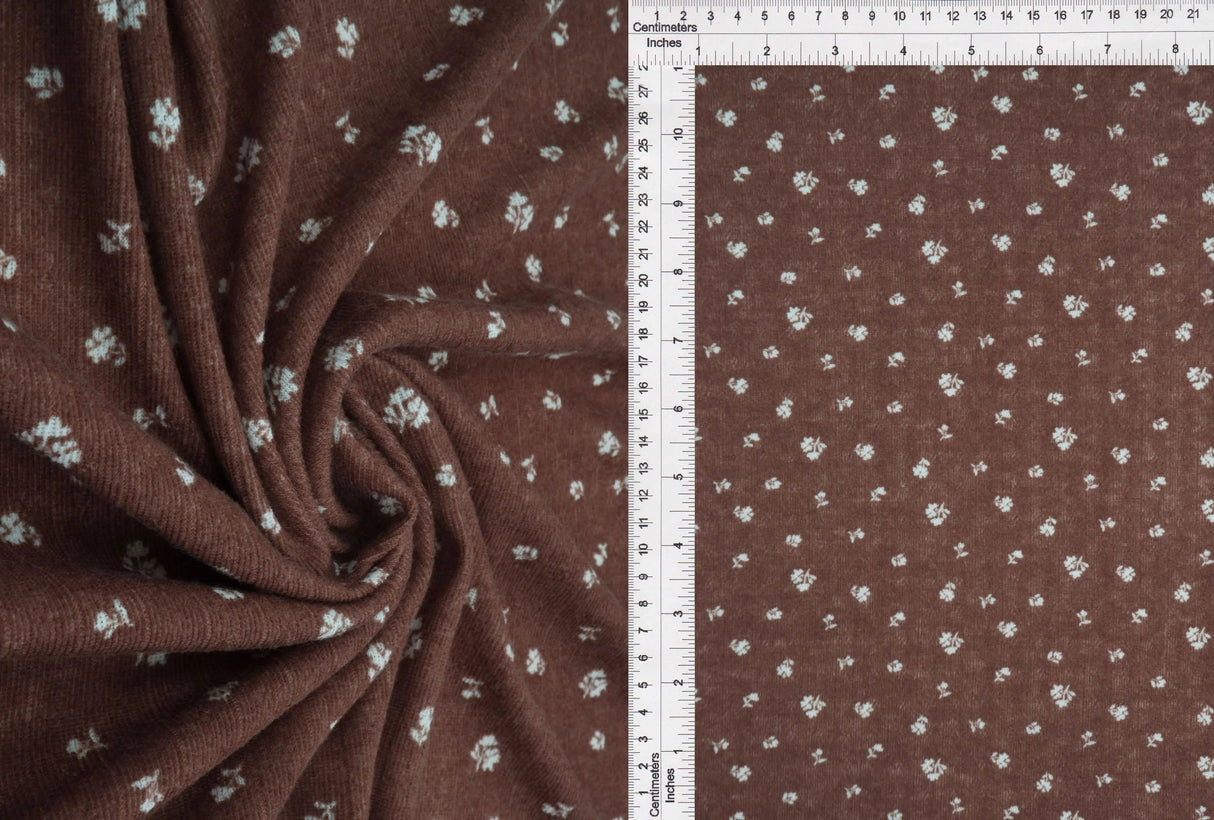 1 Yard Cotton-Style Ditsy Pointelle Print Knit Fabric, 61/63'' Wide Polyester Spandex Blend