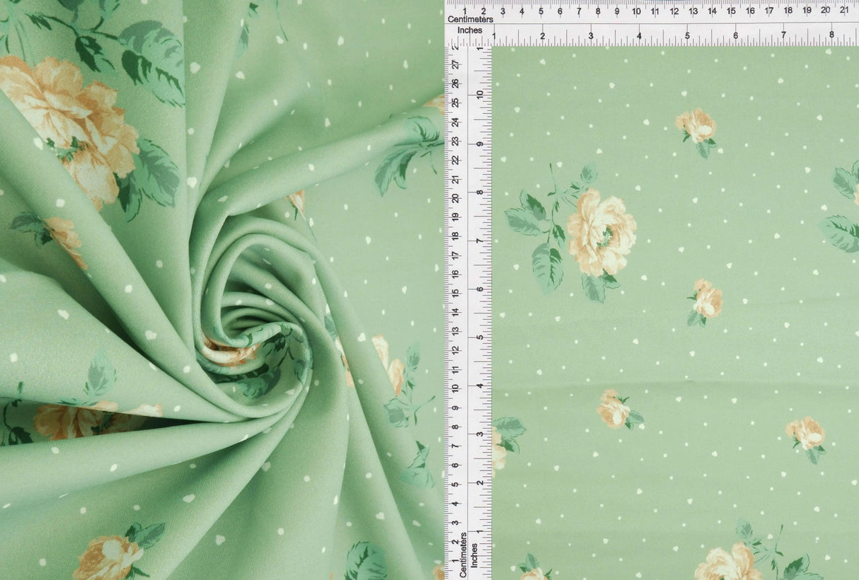 1 Yard Floral Geo Digital Print Poly Cey Fabric, 58/59'' Wide 100% Polyester