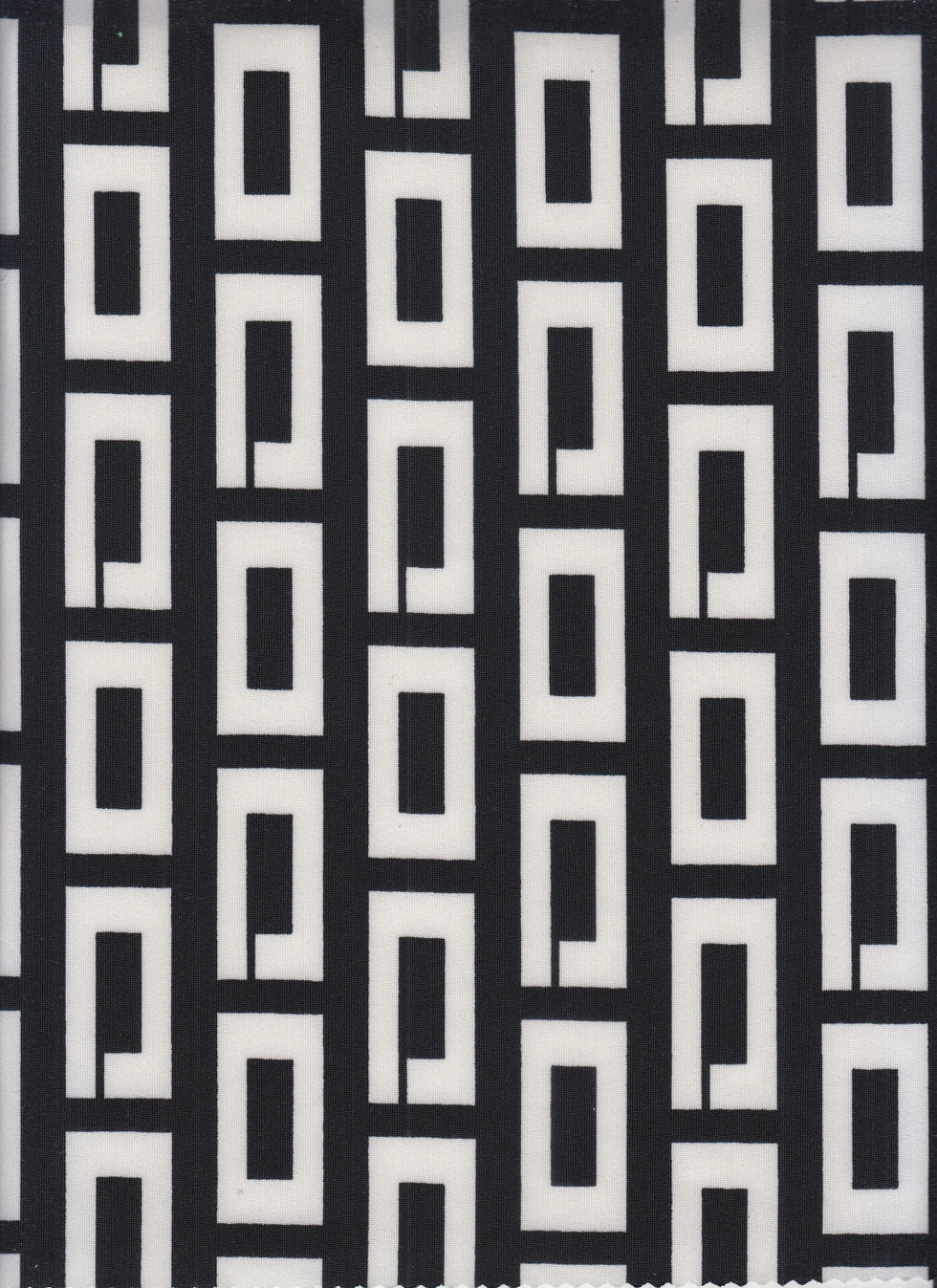 1 Yard DTY Geo/Retro/Greek Print Knit Fabric, 58/60'' Wide Polyester Spandex Blend