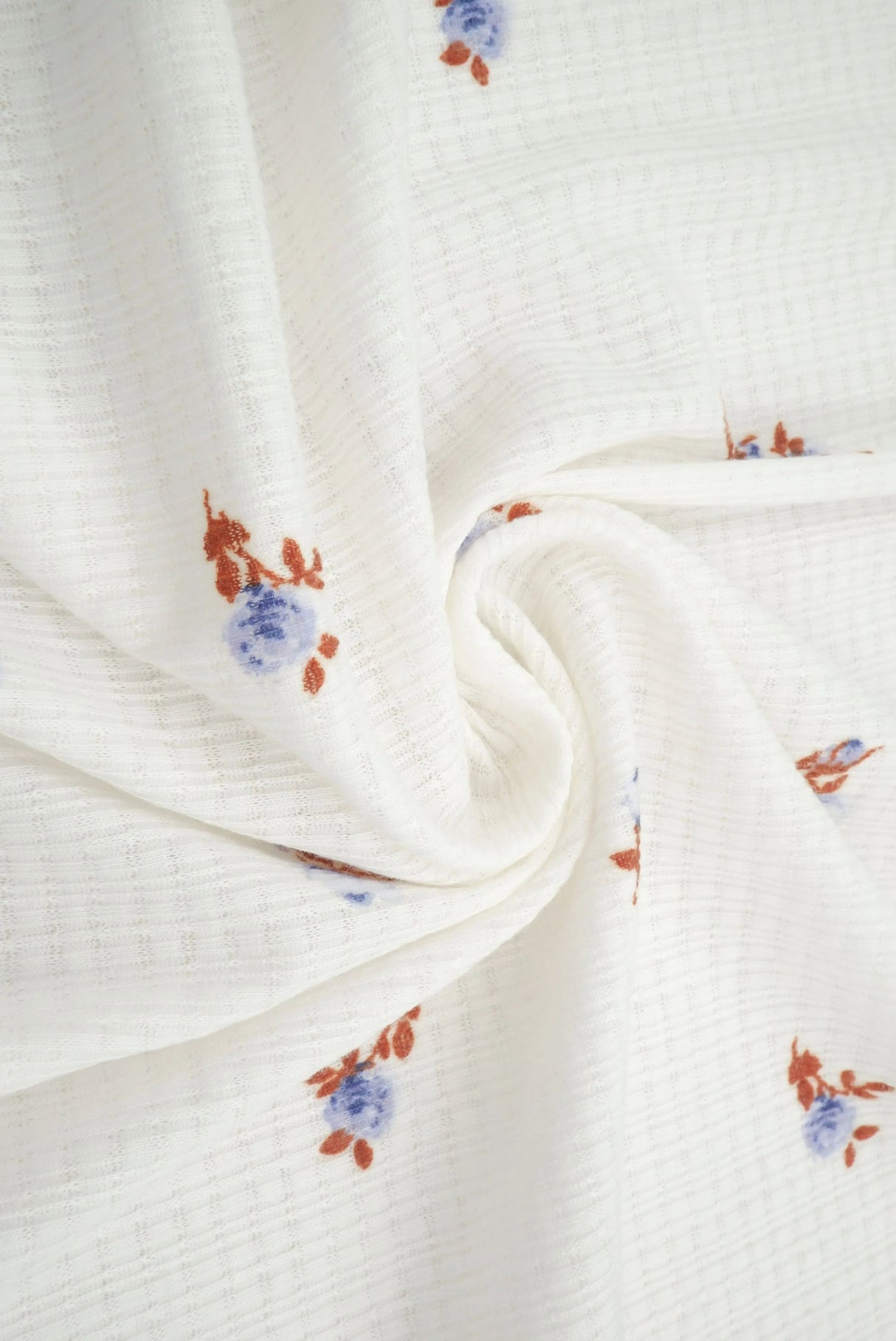 1 Yard Pointelle Ditsy Rib Knit Fabric, 58/60'' Wide Polyester Rayon Spandex Blend