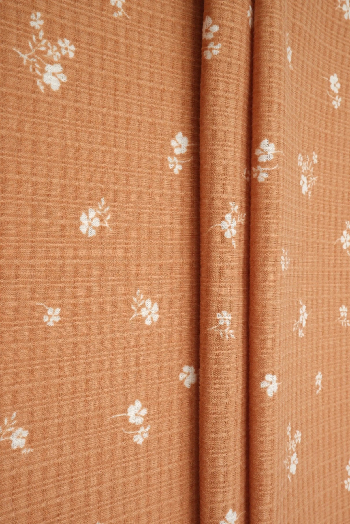 1 Yard Polyester Rayon Spandex Pointelle Ditsy Rib Print Fabric 58/60" Width