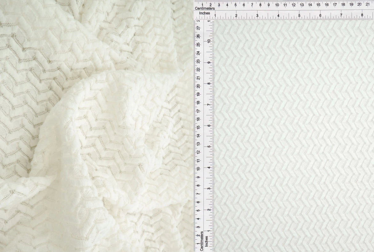 1 Yard Crochet Lace Fabric, 58/60'' Wide Polyester Spandex Blend