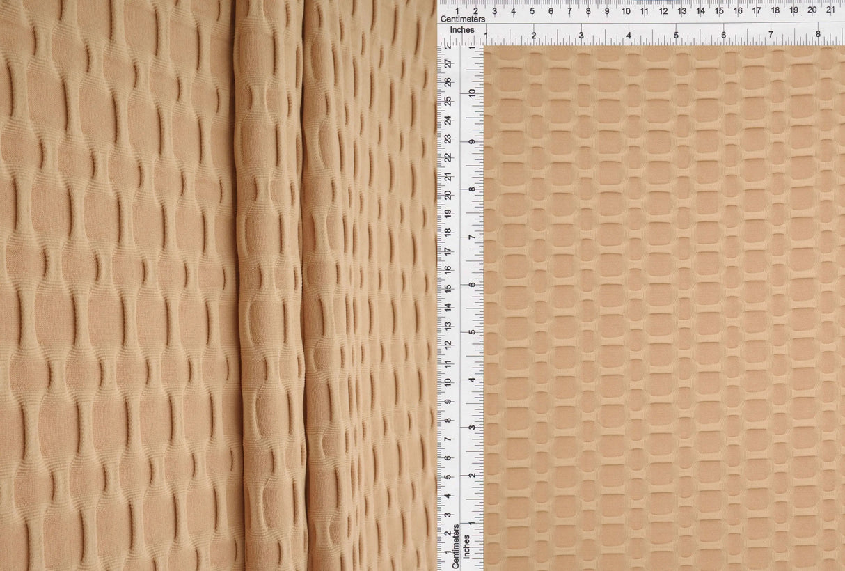 Honeycomb Knit Jacquard Solid Fabric Stretch Polyester Spandex 58/60 Inches Wide