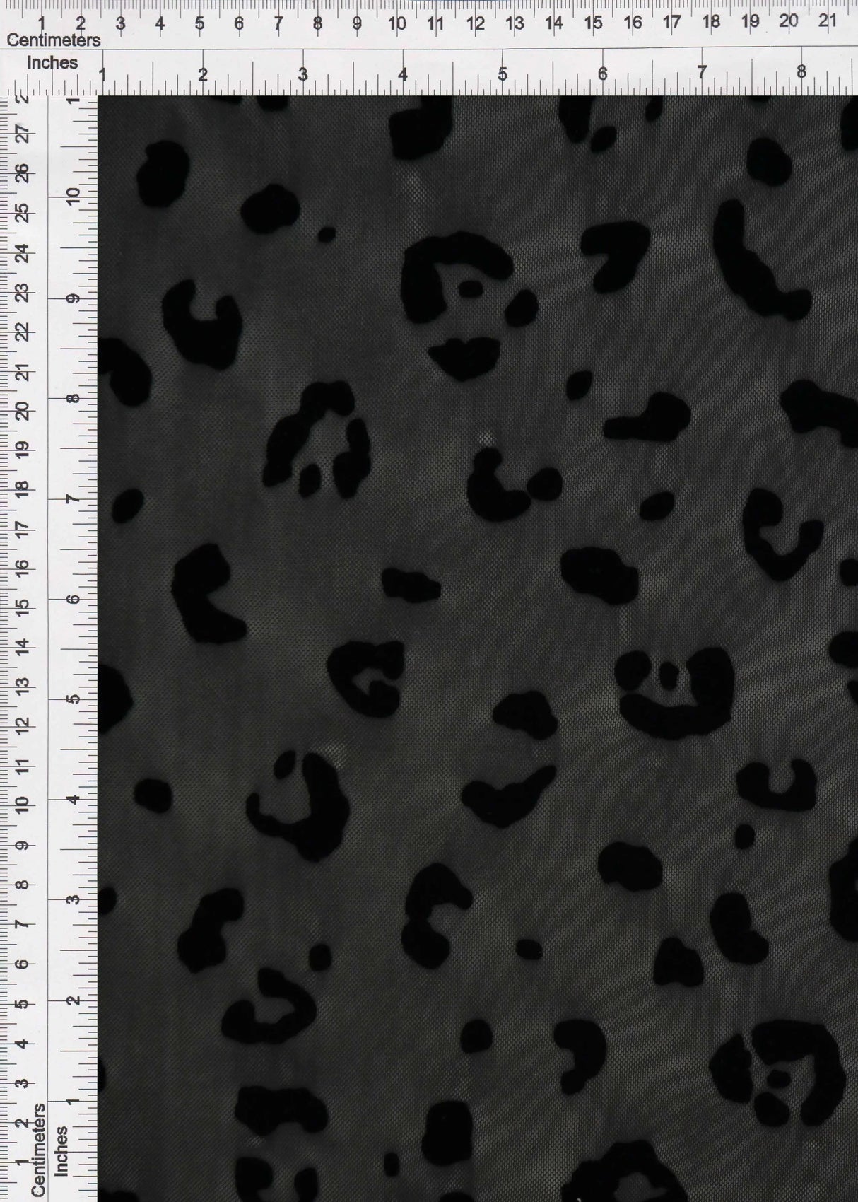 1 Yard Polyester Spandex 100 GSM Mesh Fabric Leopard Flocking Soft Stretch Sheer 56/57" Width