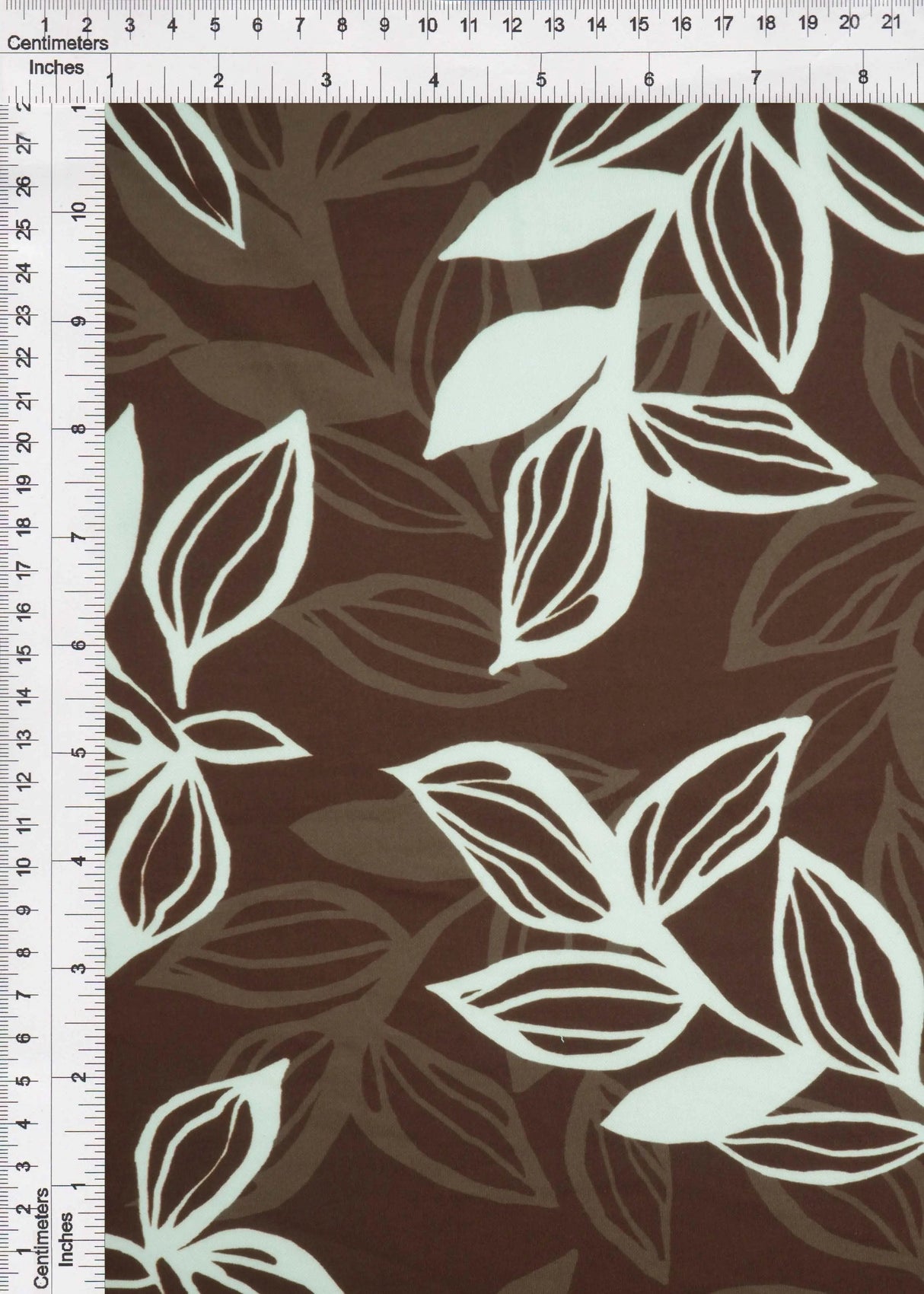 1 Yard Brown DTY Brushed Leaf Digital Print Knit Fabric 58/60 Inches Wide