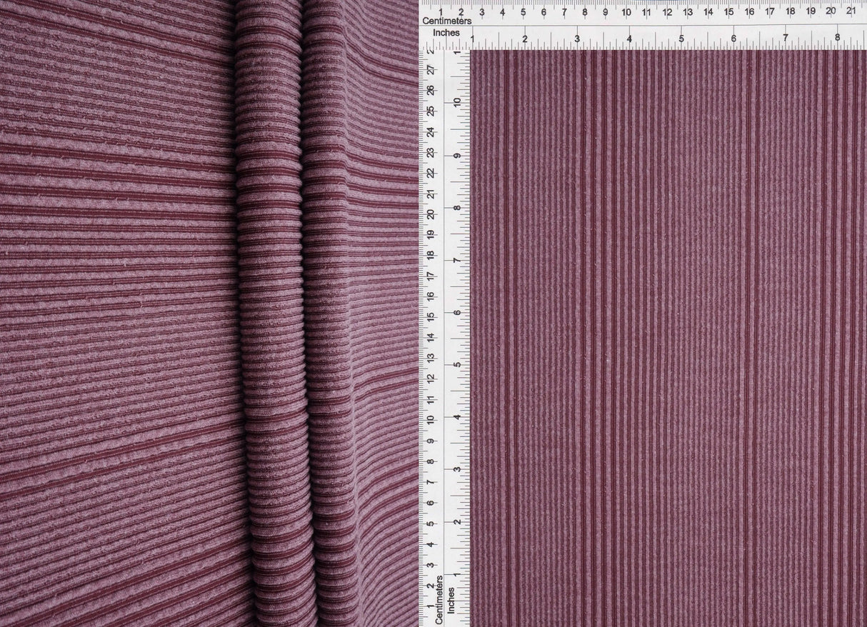 1 Yard Variegated Jacquard Rib Fabric 230 GSM Polyester Rayon Spandex Blend 52/54" Width