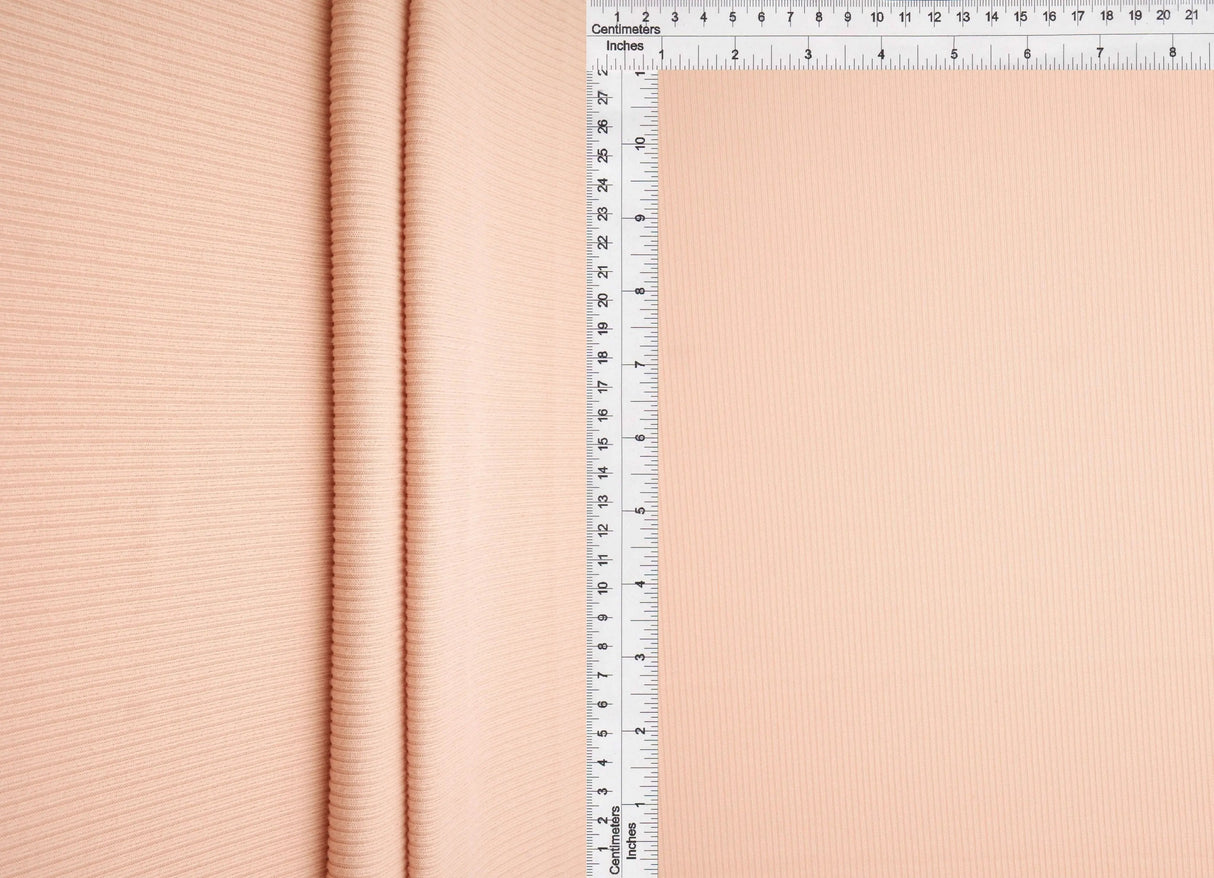 2×1 Yummy Solid Rib Knit Fabric Soft Stretch Polyester Spandex 58/60'' Width