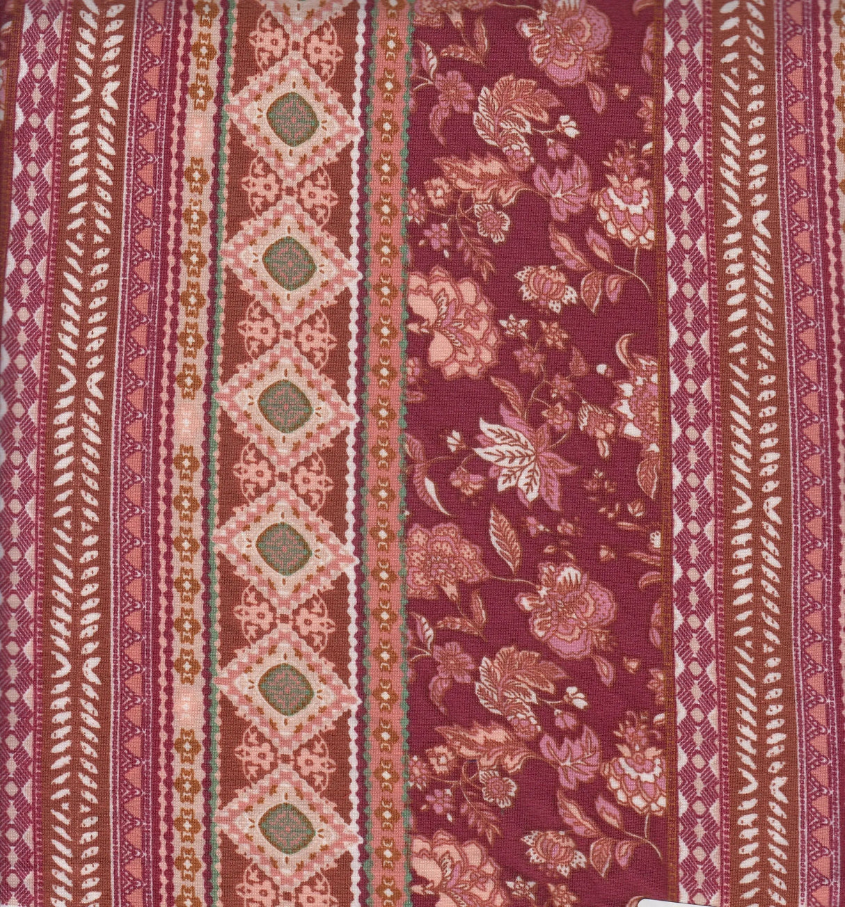 1 Yard Soft DTY Brushed Boho Stripe Knit Fabric 58/60 Inches Wide