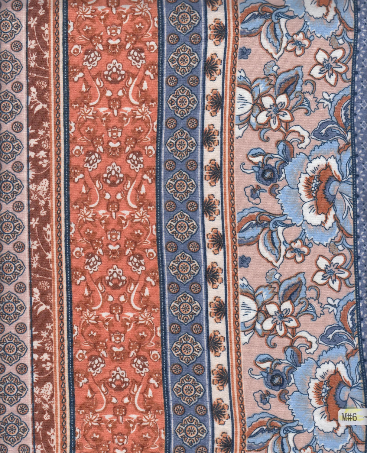 1 Yard Lightweight Boho Stripe Brushed DTY Knit Fabric Polyester Spandex 58/60 Inch Wide for Sewing