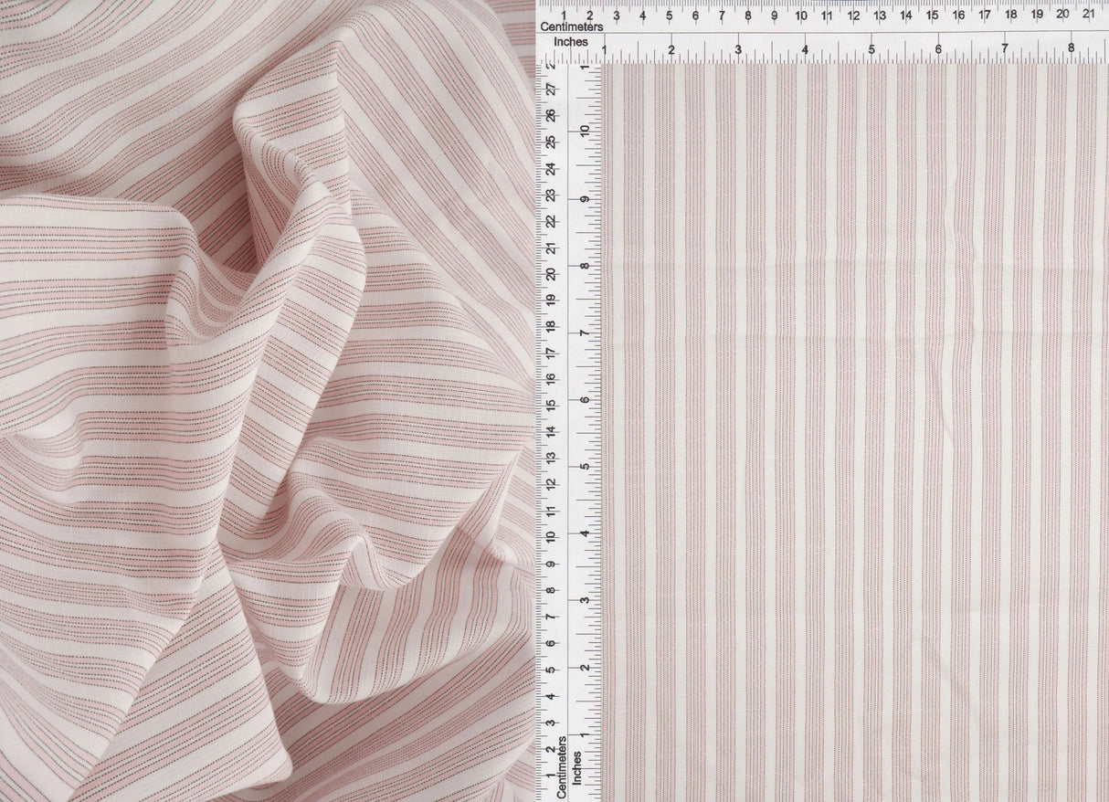 Triple Stripe Poplin Woven Fabric Poly Rayon Blend, 57/58" Wide