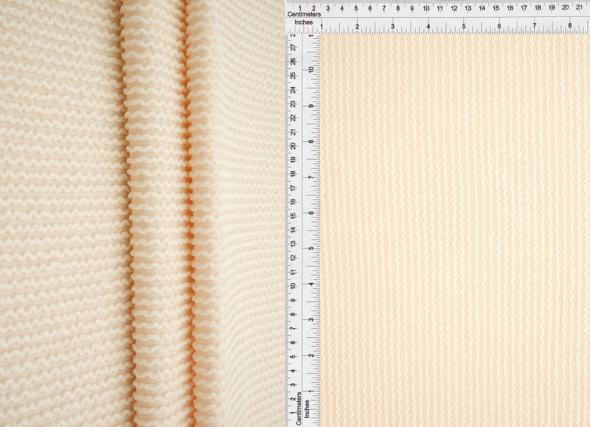 Knit Jacquard Rib Fabric 1 Yard Soft Stretch Textured Knit 52" Wide