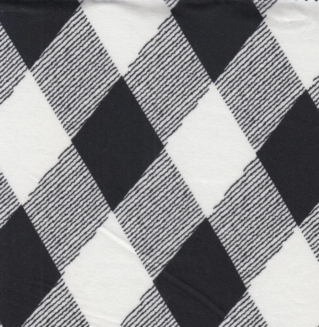 1 Yard Lightweight Brushed Checkered Print DTY Knit Fabric Polyester Spandex 58/60 Inch Wide for Sewing