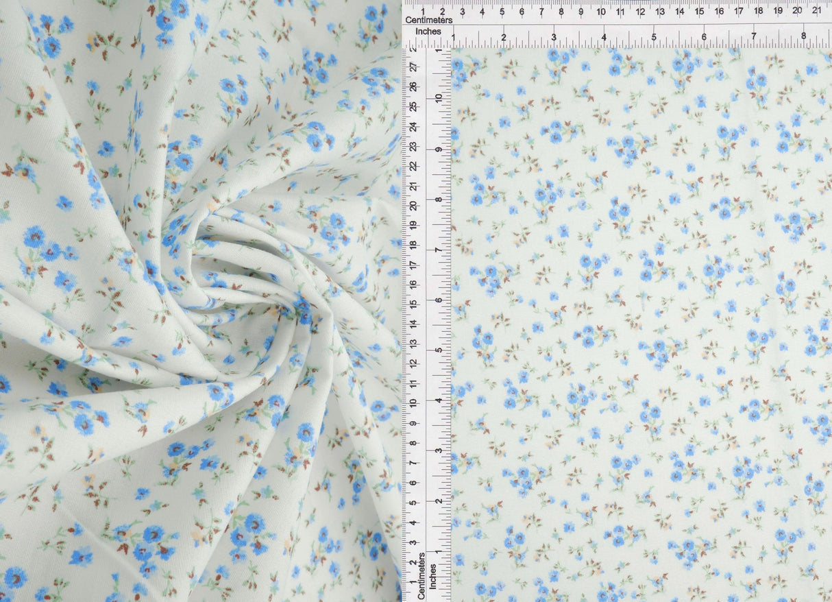 1 Yard Stretch Poplin Ditsy Print Fabric, 57/58'' Wide Cotton Spandex Blend