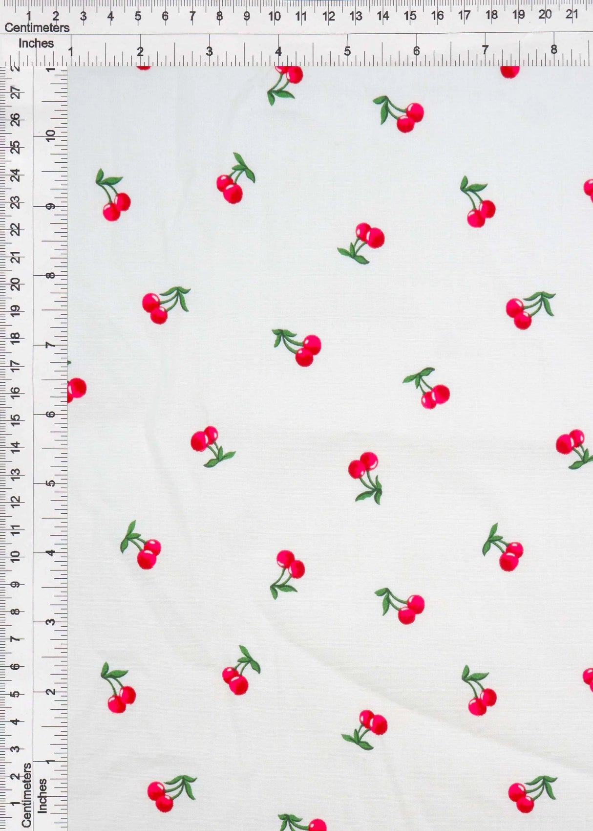 Stretch Poplin Cherry Print Fabric, Cotton Spandex Woven 57/58" Wide
