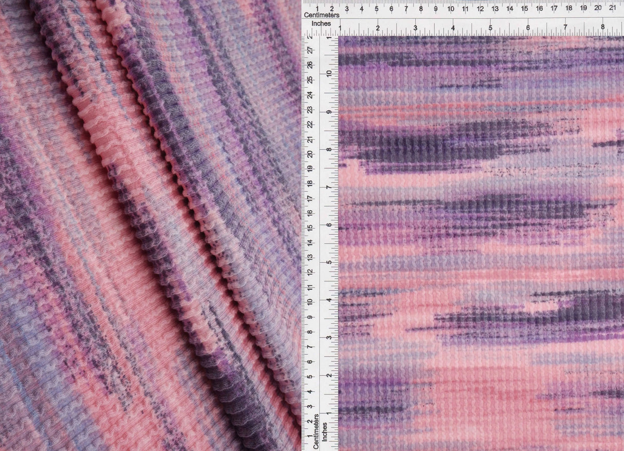 56/57" Double Knit Cozy Stripe Print Fabric Poly Rayon Spandex Blend 230 GSM by Yard
