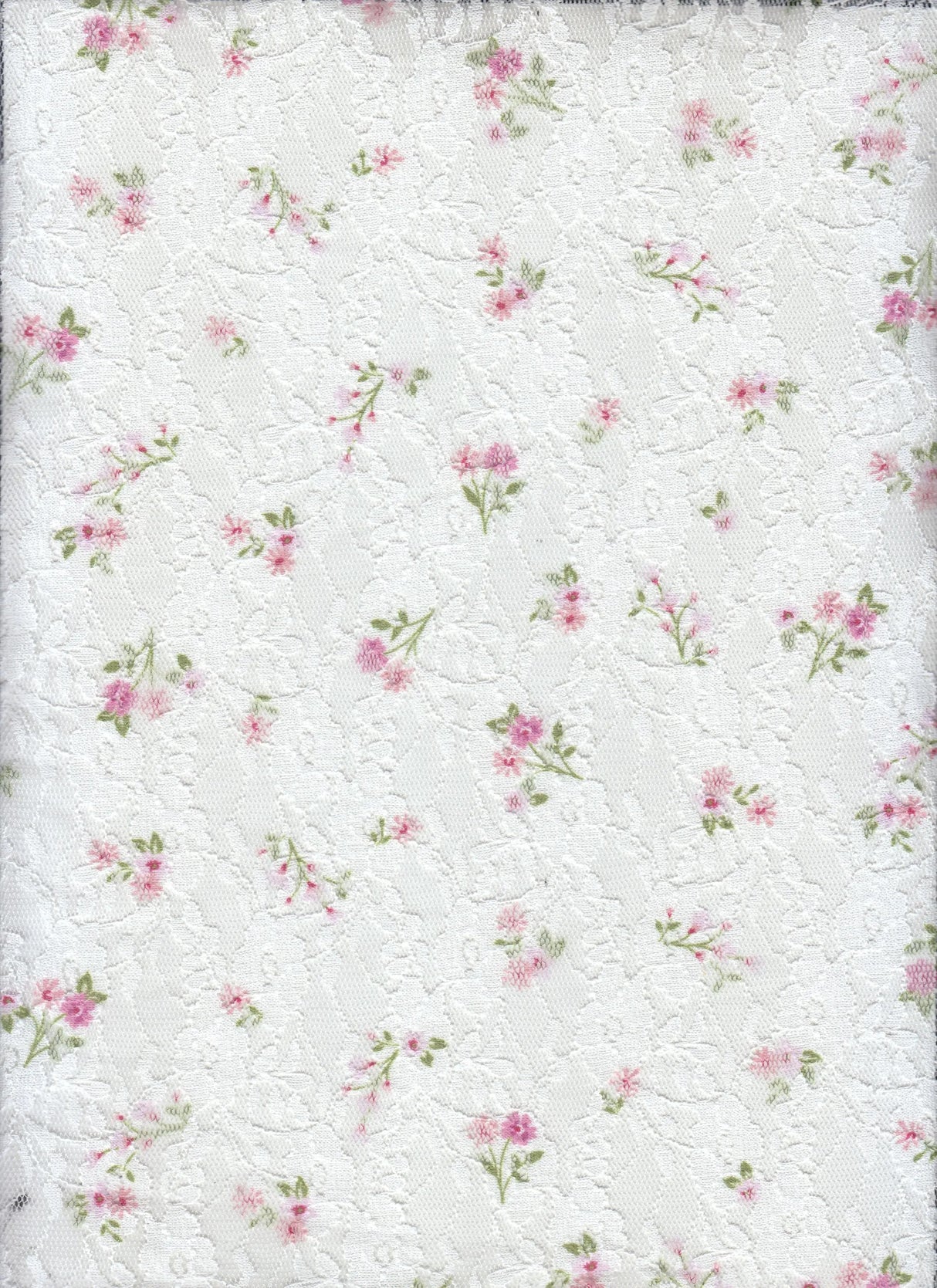 1 Yard Ditsy Printed Lace Fabric, 56/58'' Wide Polyester Spandex Blend