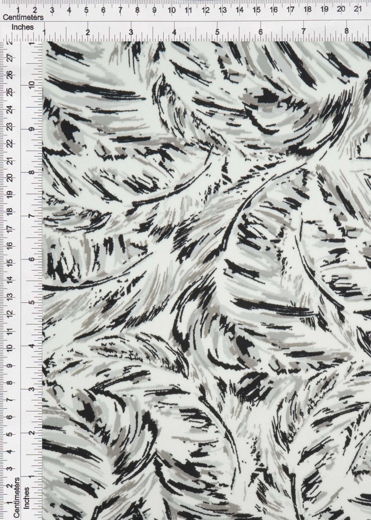 1 Yard DTY Feather Print Knit Fabric, 58/60? Wide Polyester Spandex Blend