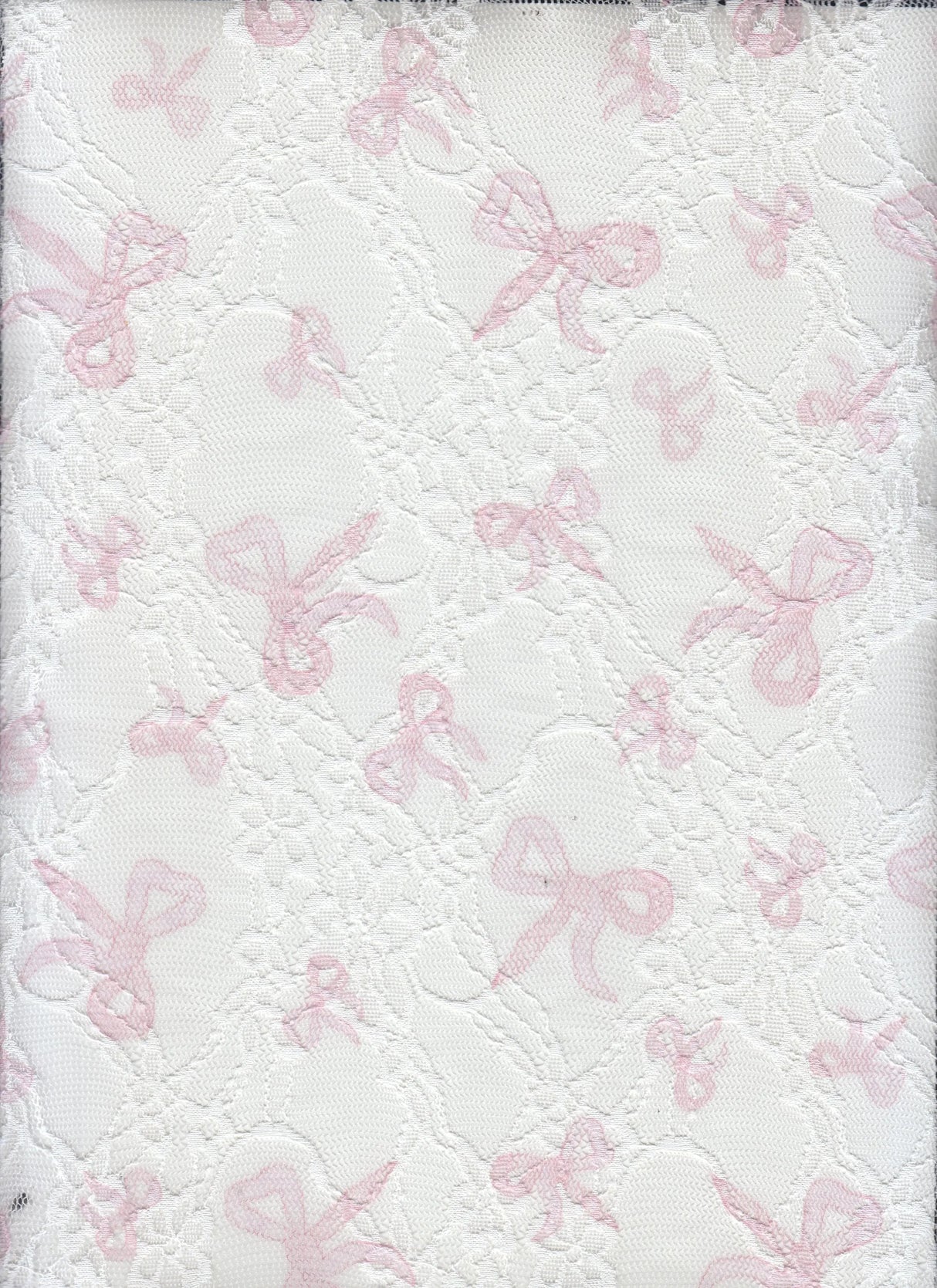 Digital Bow Lace Print Fabric 1 Yard Soft Stretch Lightweight 56/58" Wide