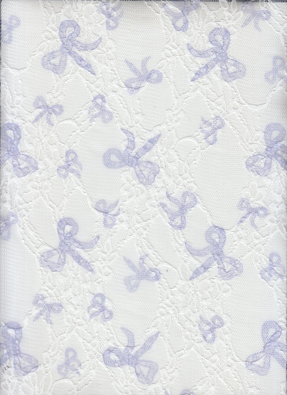Digital Bow Lace Print Fabric 1 Yard Soft Stretch Lightweight 56/58" Wide