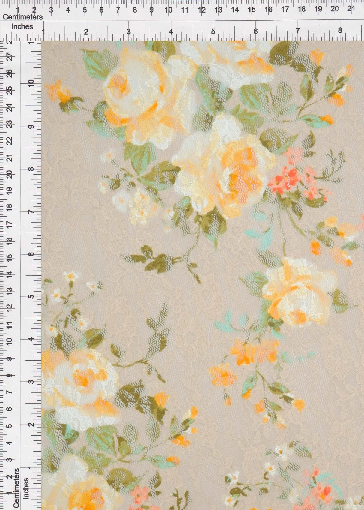 Digital Floral Lace Print Fabric 1 Yard Soft Stretch Smooth Knit 58/60" Wide