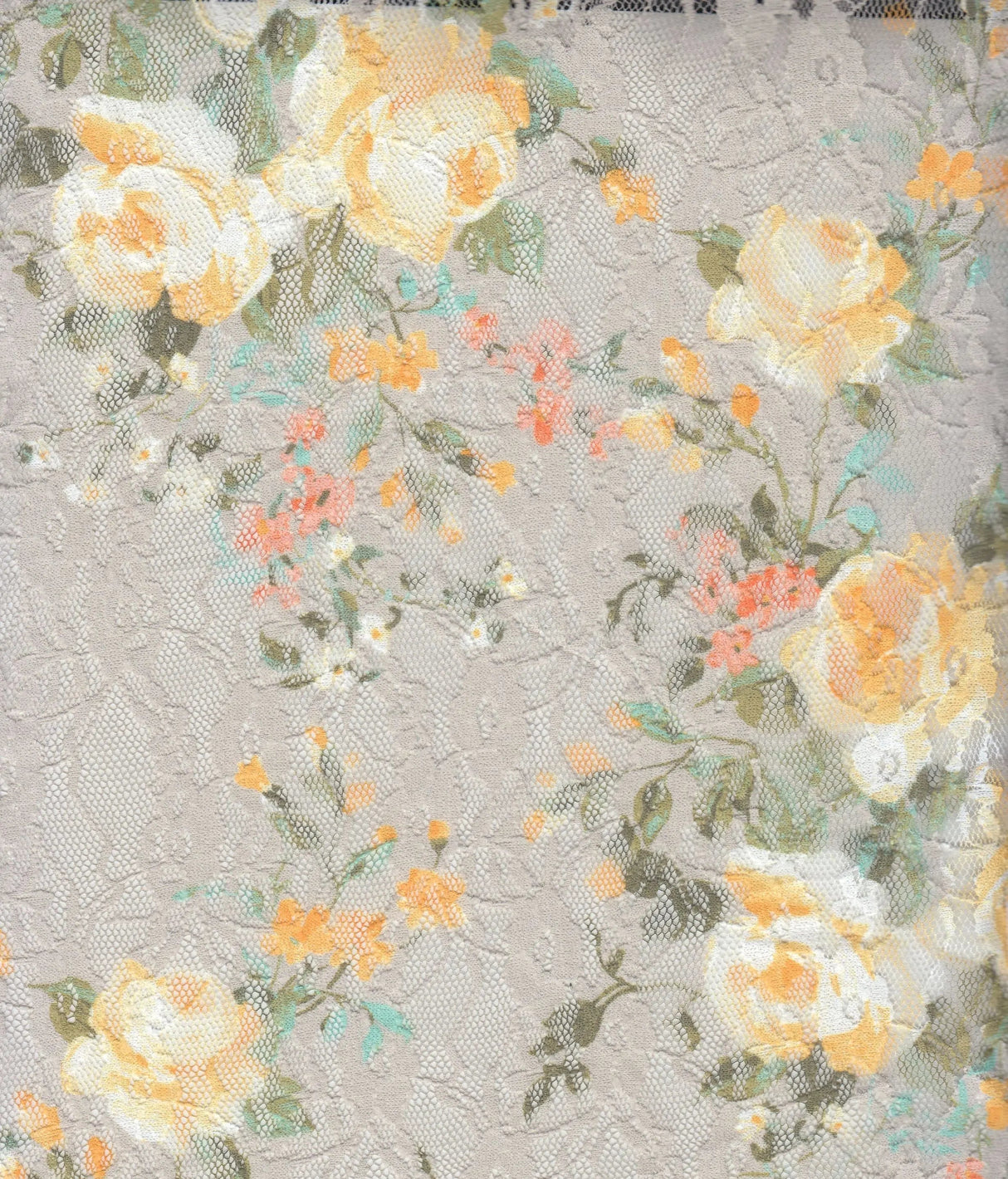 Digital Floral Lace Print Fabric 1 Yard Soft Stretch Smooth Knit 58/60" Wide