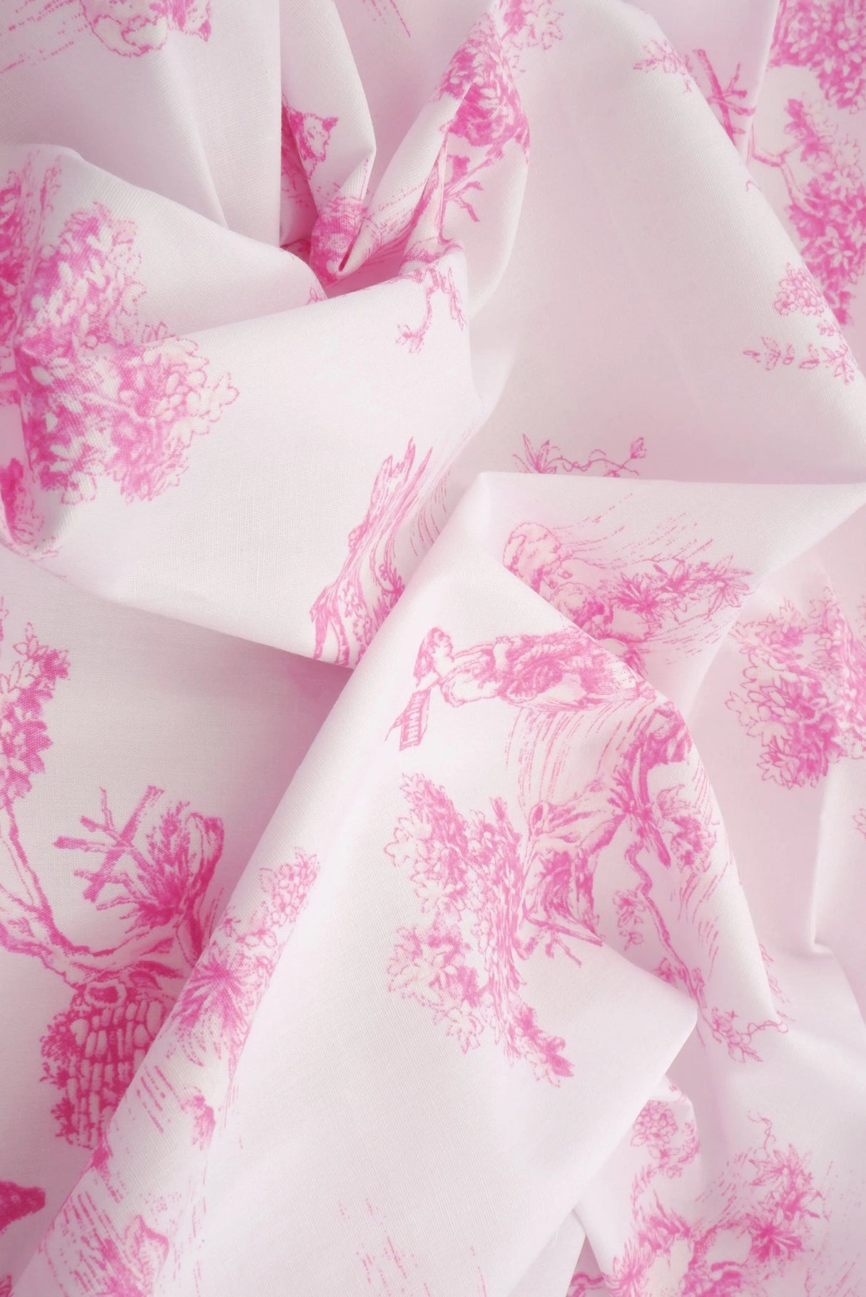 Stretch Poplin Toile Print Fabric Cotton Spandex Woven, 57/58" Wide