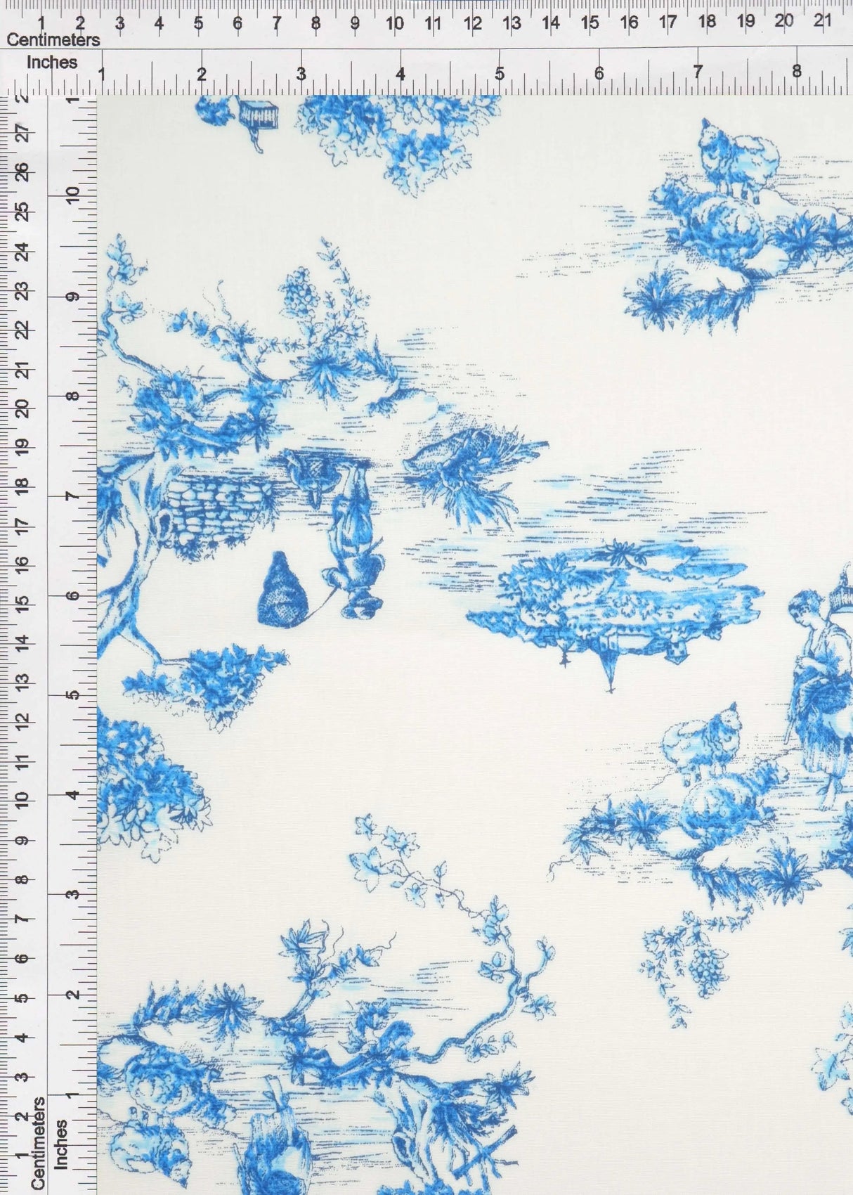 Stretch Poplin Toile Print Fabric Cotton Spandex Woven, 57/58" Wide
