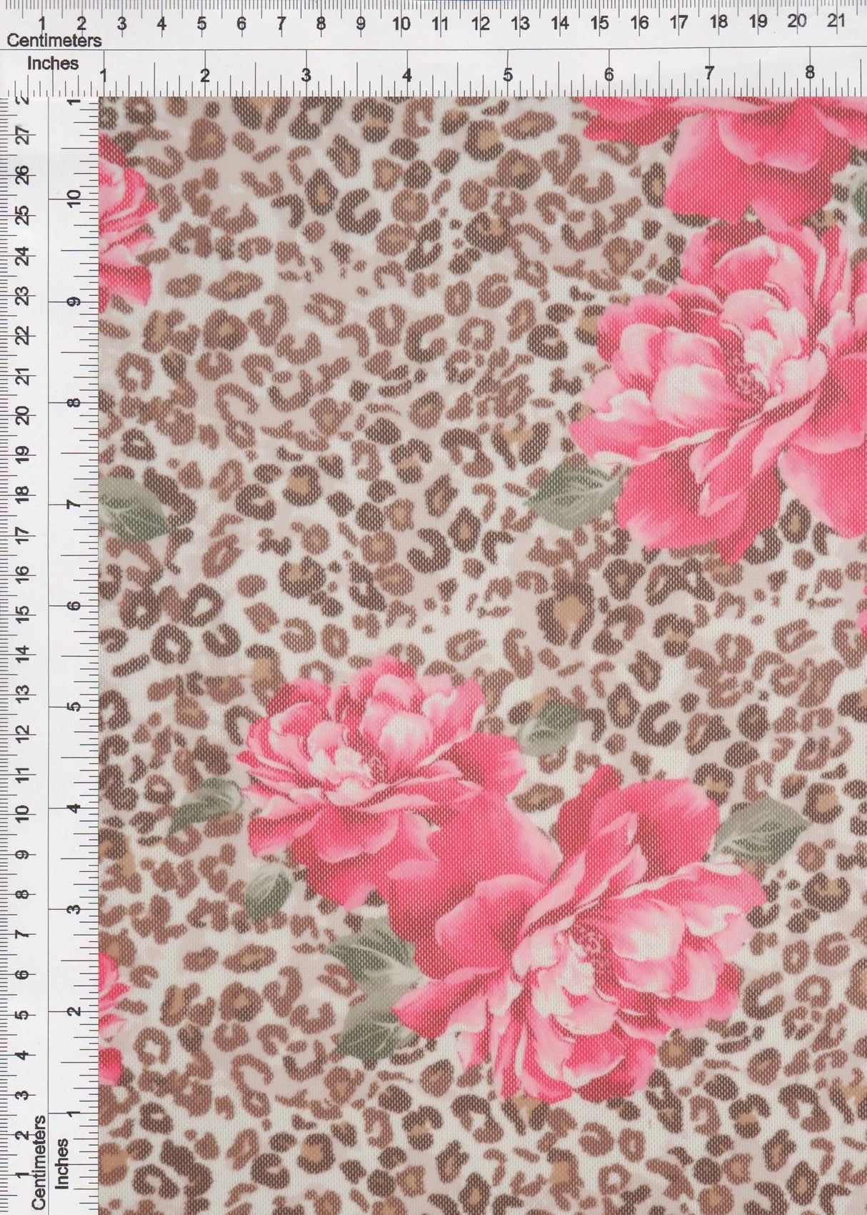 1 Yard Red/Brown Sheer Mesh Knit Fabric in Red/Brown, 56/58'' Wide Polyester Spandex Blend