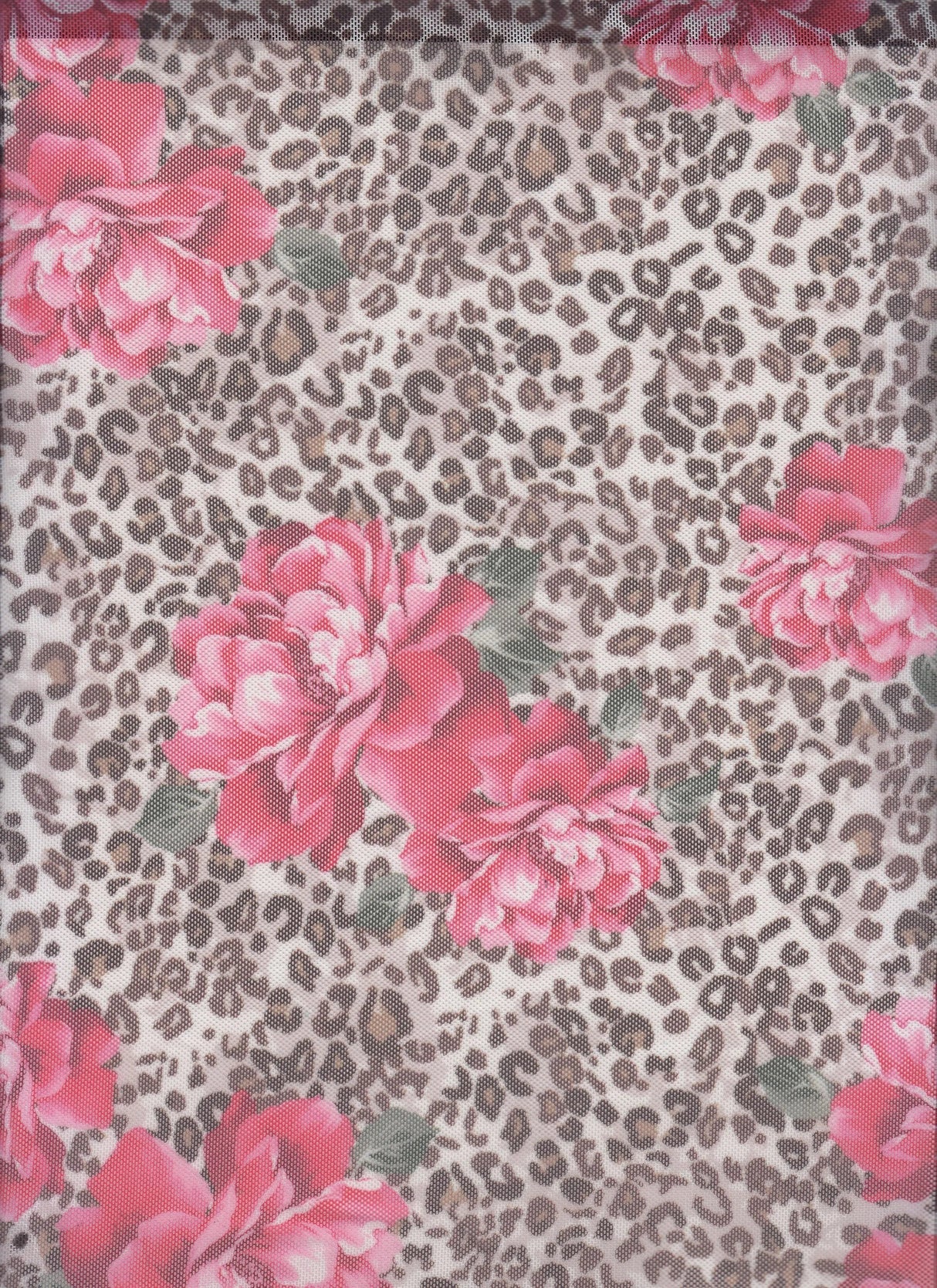 1 Yard Red/Brown Sheer Mesh Knit Fabric in Red/Brown, 56/58'' Wide Polyester Spandex Blend